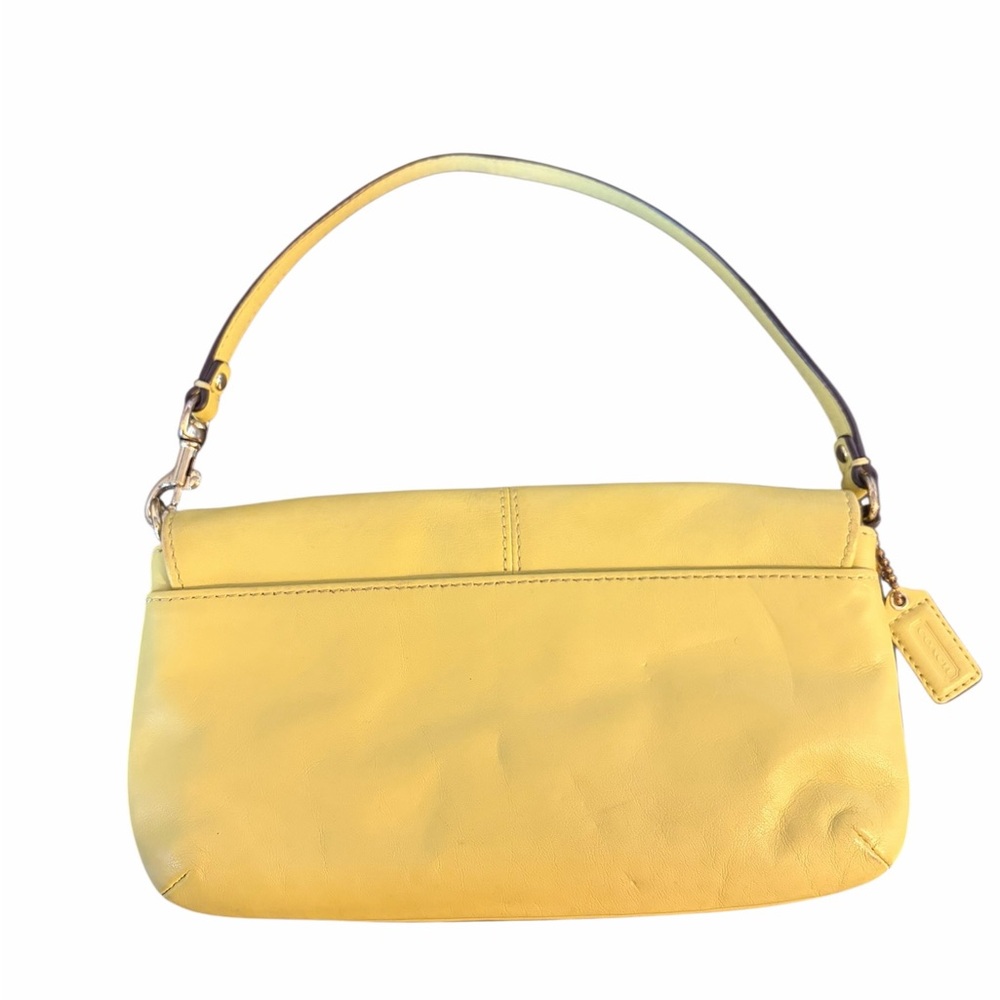 Coach Yellow Leather Mini Clutch/Wristlet Y2K Swinger Baguette - Picture 3 of 6